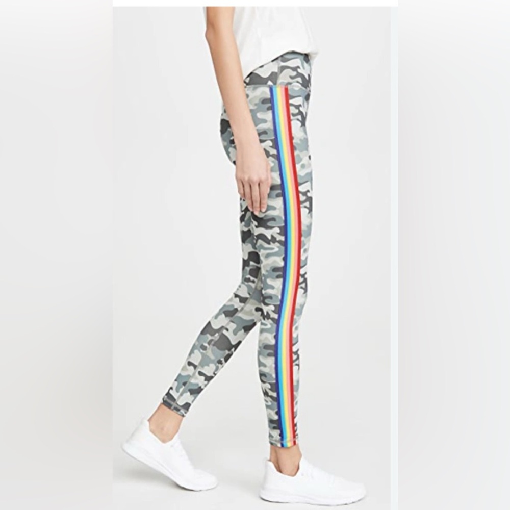 Spiritual gangster, camouflage rainbow stripe leggings